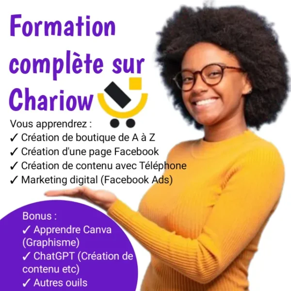 Créez et vendez vos produits digitaux avec votre boutique Chariow + 30 jours d’accompagnement personnalisé