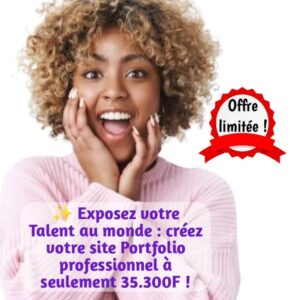 Créez votre site portfolio professionnel pour seulement 35.300F. Optimisé SEO, rapide, 10 projets intégrés + 3 mois de référencement gratuit !