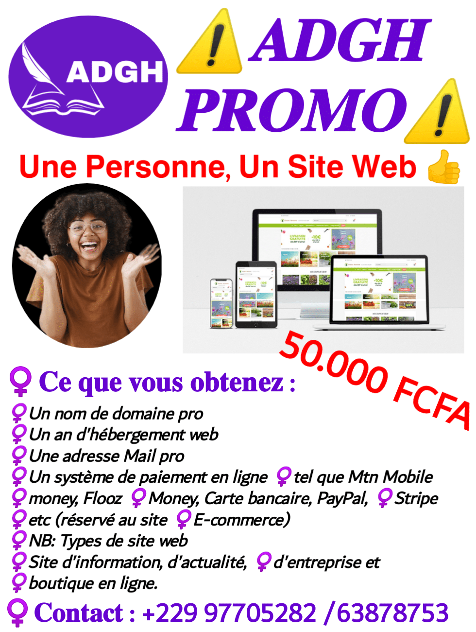 Site internet à 50.000F pour tous