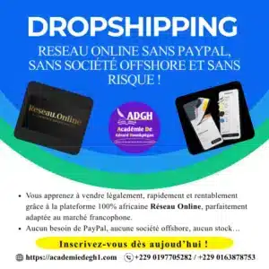 Dropshipping (E-commerce) sur Réseau Online – sans PayPal, sans Société Offshore et sans Risques