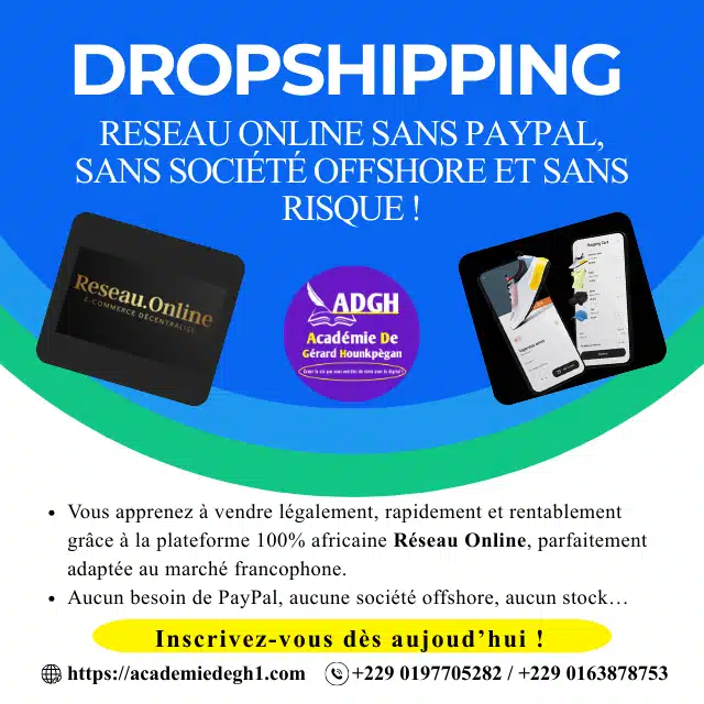 Dropshipping sur Réseau Online – Sans PayPal, Sans Société Offshore, Sans Risques.